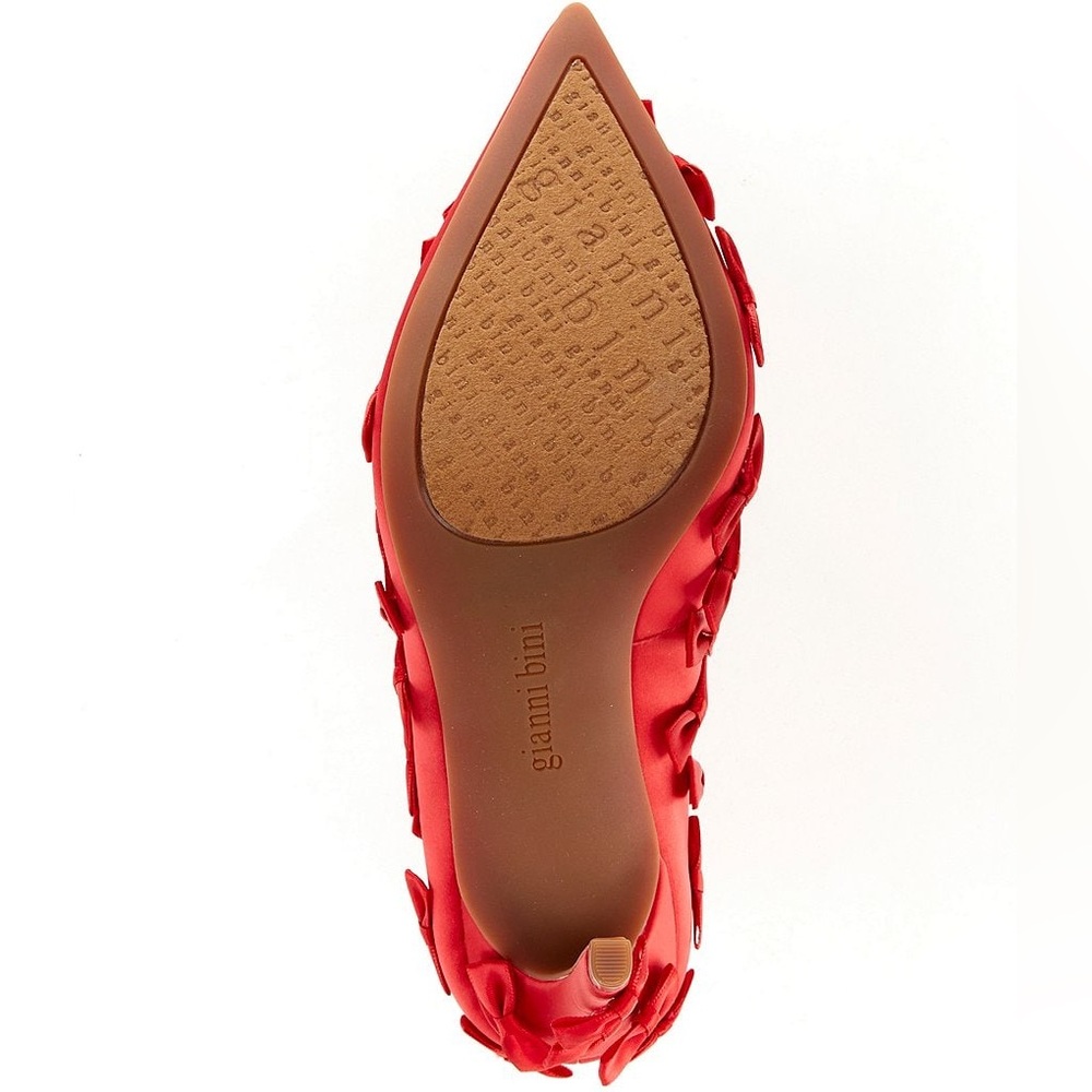 Gianni Bini Serena Satin Mini Bows Pointed Toe Pumps - Picture 5 of 7